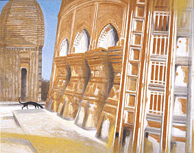 絵画：テラコッタの寺院