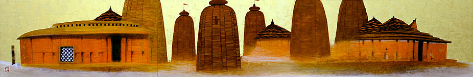 絵画：オリッサの寺院